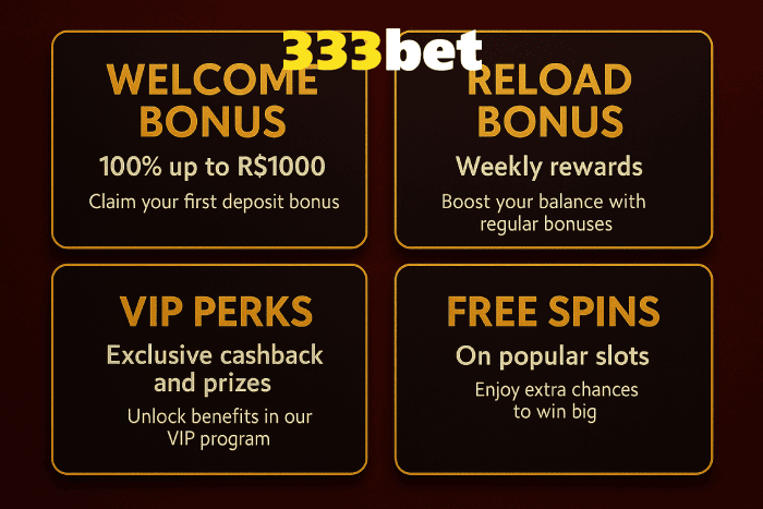 Bônus de cassino móvel 333BET com apostas online